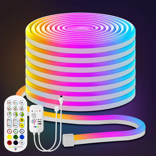 Smart LED Neon Strip Light – 3/5M RGB Waterproof Flexible Light with WiFi APP Control & Alexa Compatibility