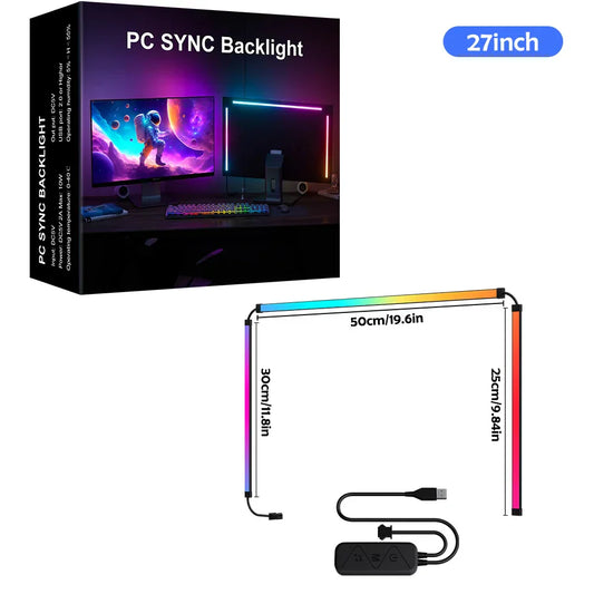 RGB Gaming Light Strip – Monitor Backlight with APP & Music Sync for PC and Game Room Decor
