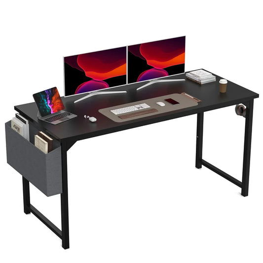 JHK Computer Desk โ Modern Simple Writing, Study & Gaming Table with Side Bag & Headphone Hook