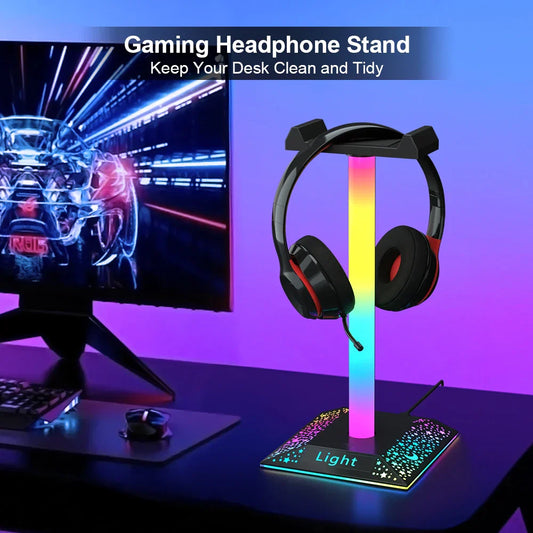LED Gaming Headset Stand โ USB-Powered RGBIC Light-Up Stand for Gaming Room Decor