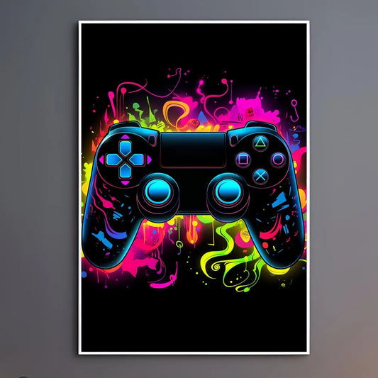 Gaming Canvas Print – Vibrant Graffiti Art Poster for Game Room & Boys' Bedroom Decor